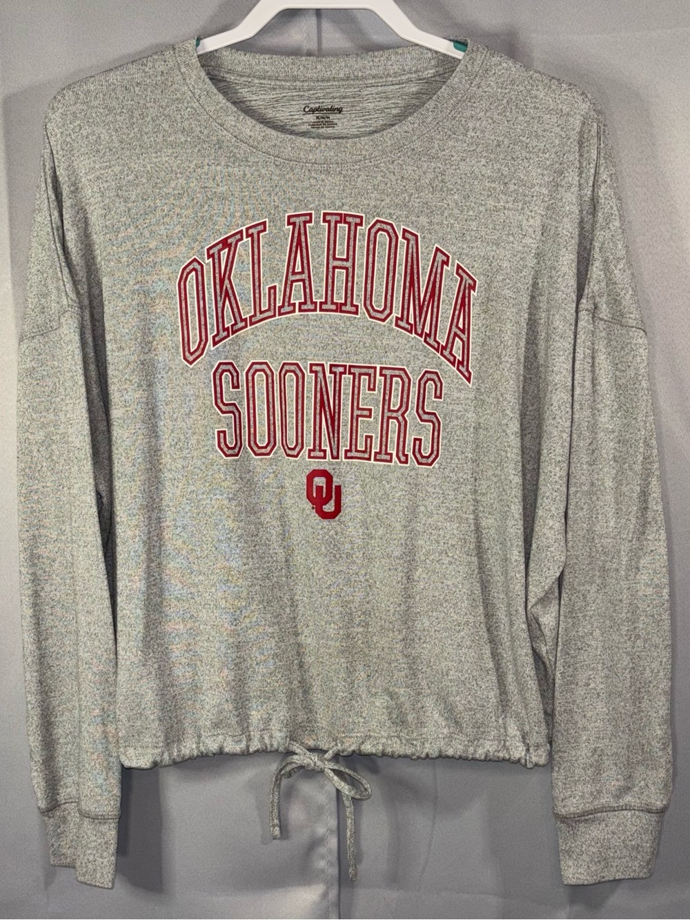 Captivating Oklahoma Sooners OU Cinch Tie Graphic Long Sleeve Shirt Medium